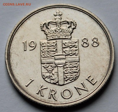 Дания 1 крона 1988. СТАРТ - 1 РУБЛЬ! - 4