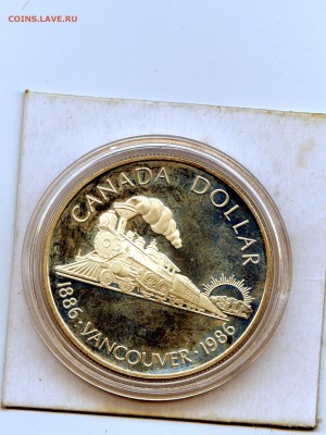 Канада. 1986 г. $1. 100 лет ЖД Ванкувер. до 05.03 в 21.30 - CoinsWorldSUperCollection270
