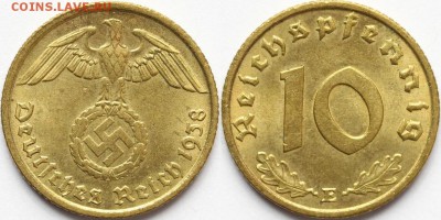 5 RM 1934 Е                        (кирха без даты) - оценка - 10 RP 1938 E