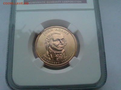 В слабе MS65 NGC- 1 доллар 2007г Джон Адамс ,монетный двор Ф - 27112014773.JPG