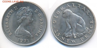 Гибралтар 25 пенсов 1971 до 04.03.15 22:00 МСК - Х_01