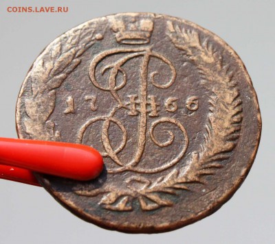2 копейки 1766. Без букв. Подлинность и оценка. - 2 копейки 1766. Без букв (реверс)
