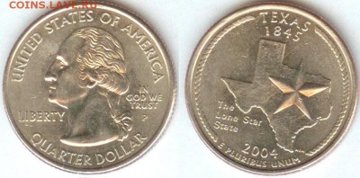 США- 25 центов-2004- TEXAS- P, до 09.03.2015 - США- 25 центов-2004- TEXAS- P