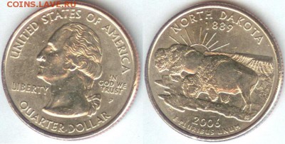 США- 25 центов-2006 -NORTH DAKOTA-P, до 21.00мск 09.03.2015 - США- 25 центов-2006 -NORTH DAKOTA-P