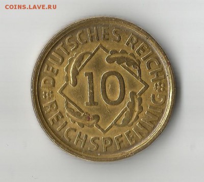 10 рейхпфеннигов, 1925 D - Немцы0003