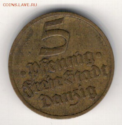 Данциг 5 пфеннигов 1932 Палтус до 09.03 в 22.00мск (А808) - 4-д5а
