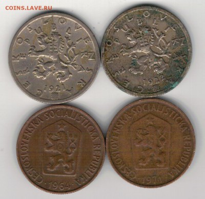 ЧСР+ЧССР 50 геллеров 1921-71 (4шт) до 09.03.15 в 22ч (А814) - 4-чсср50г