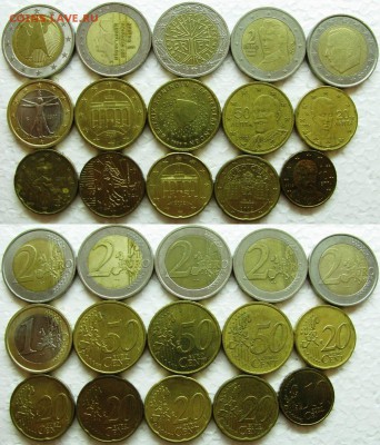 Поборка ЕВРО (15 монет) с 200р. до 11.03.2015г. - Евро