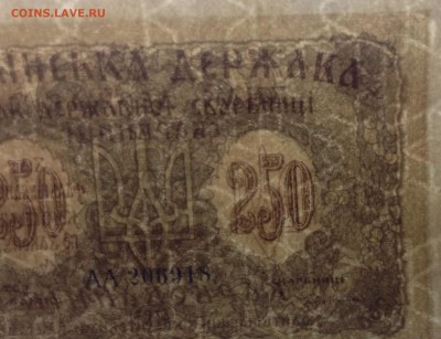 250 карбованцев 1918 г до 6.03-23:00мск - image