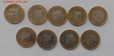 5 Евро Финляндия 9 монет биметалл - регионы - 1.JPG