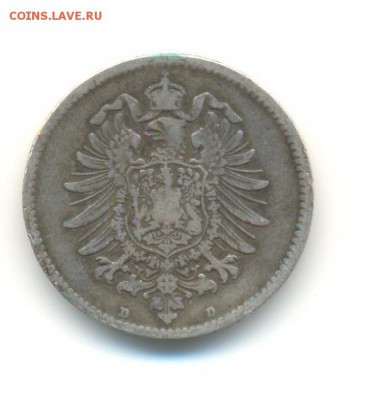 Ag. Германия 1 марка 1874 D. до 11.03 22.00 - 7