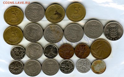 Бельгия. ОПТ 22 монеты. до 14.03 в 22.00 СТАРТ С 1 РУБЛЯ!!! - Coins-World-Super-Collection129