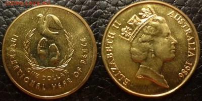 ДК СССР, Россия, СНГ в UNC и не только, Юбилейка и погодовка - Австралия 1 доллар 1986 года Год мира