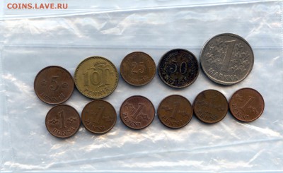 Финляндия. ОПТ 11 монеты. до 14.03 в 22.00 СТАРТ С 1 РУБЛЯ! - CoinsWorldSUperCollection354