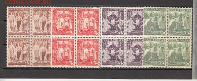 марки Польша кварты 4шт 1938г - 421г
