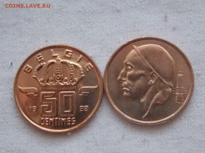 Иностранные монеты, наборы, 2евро, польша, приднестр, Киргиз - бельгия 50 сентим 1998.JPG