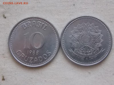 Иностранные монеты, наборы, 2евро, польша, приднестр, Киргиз - Бразилия 10 крузадо 1988.JPG