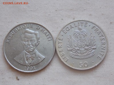 Иностранные монеты, наборы, 2евро, польша, приднестр, Киргиз - Гаити 50 сентимо 1991.JPG