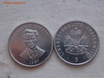Иностранные монеты, наборы, 2евро, польша, приднестр, Киргиз - Гаити 5 сентимов 1997.JPG