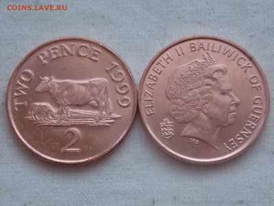 Иностранные монеты, наборы, 2евро, польша, приднестр, Киргиз - Гернси 2 пенса 1999.JPG