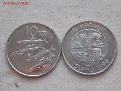 Иностранные монеты, наборы, 2евро, польша, приднестр, Киргиз - Исландия 10 крно 1996.JPG
