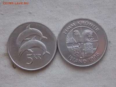 Иностранные монеты, наборы, 2евро, польша, приднестр, Киргиз - Исландия 5 крон 1996.JPG