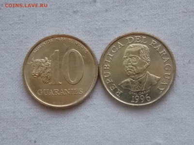 Иностранные монеты, наборы, 2евро, польша, приднестр, Киргиз - Парагвай 10 гуарани 1996.JPG
