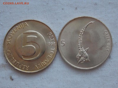 Иностранные монеты, наборы, 2евро, польша, приднестр, Киргиз - Словения 5 толаров 1998.JPG