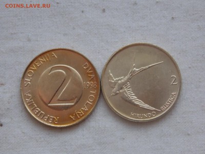 Иностранные монеты, наборы, 2евро, польша, приднестр, Киргиз - Словения 2 толара 1998.JPG
