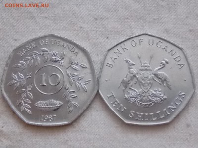 Иностранные монеты, наборы, 2евро, польша, приднестр, Киргиз - Уганда 10 шиллингов 1987.JPG