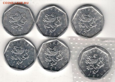 Чехия 20 геллеров 1993-2001 (6шт) 16.03 в 22.00мск (А813) - 4-ч-г20