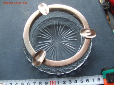 пепельница.серебро+хрусталь.875пр. до 16мар 22-00мск - пепе-1 (2).JPG
