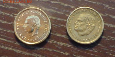 ШВЕЦИЯ - 10 крон два типа почти по курсу до 20.03, 22.00 - Швеция 2 монеты по 10 крон три короны -1