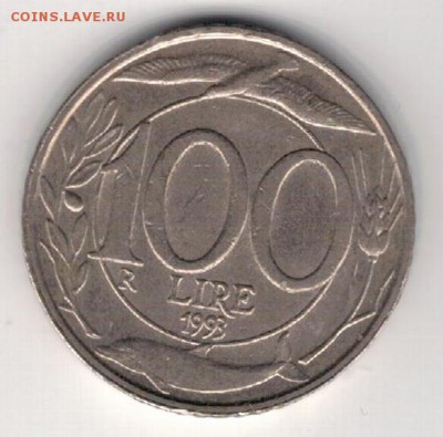 ИТАЛИЯ 100 ЛИР 1993 ДО 19.03.15 В 22.00МСК (А812) - 4-и100л93а