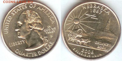 США- 25 центов-2006 -NEBRASKA-D, до21.00 мск 22.03.2015 - США- 25 центов-2006 -NEBRASKA-D