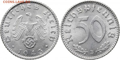 5 RM 1934 Е                        (кирха без даты) - оценка - 50 RP 1943 B