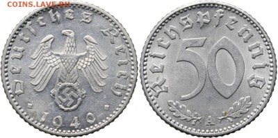 5 RM 1934 Е                        (кирха без даты) - оценка - 50 RP 1940 A