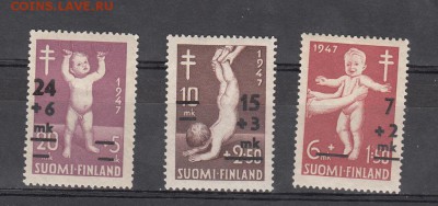 марки Финляндия  дети медицина  1948г чистые - 58