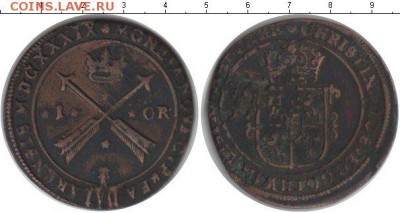 ШВЕЦИЯ 1 эре 1640. Сатер. КРИСТИНА. Медь.ХОРОШИЙ. - 1 ore