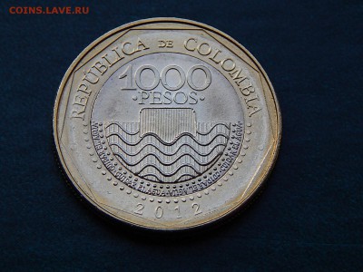 КОЛУМБИЯ 1000 эскудо Морская черепаха UNC (би-метал) - DSCN3813.JPG