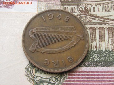 ИРЛАНДИЯ 1 ПЕННИ 1948 КУРИЦА С ЦЫПЛЯТАМИ - 3.JPG