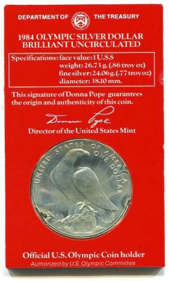 1 доллар, США, 1984, Олимпиада в Лос-Анджелесе до 22.03 - lot-187665-2