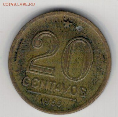 Бразилия 20 сентаво 1953 до 23.03.15 в 22.00мск (А811) - 4-б20с53а