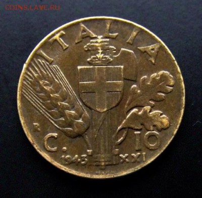 4 - Италия 10 чентезимо (1943) Р
