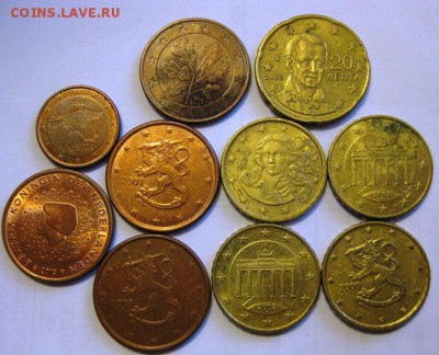 Евро мелочь 1,5,10,20 центов 10 монет 2000 - 2002 гг. - IMG_9055.JPG