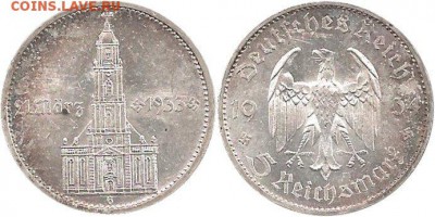 5 марок 1934 G кирха подписная - artid1437_combined