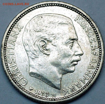 Дания_памятные 2 кроны 1930_отличное серебро; до 21.03_22.12 - 9636