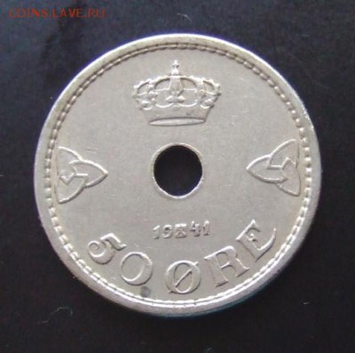 4 - Норвегия 50 эре (1941) медь-ник. Р