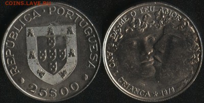 Португалия 25 эскудо 1979 Год ребенка до 22:00мск 27.03.15 - Португалия 25 эскудо 1979 ''Международный Год ребенка'' -100