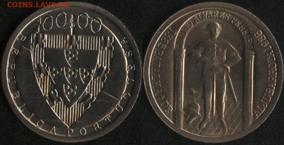 Португалия 100 эск. 1985 Альжубаротта до 22:00мск 27.03.15 - Португалия 100 эскудо 1985 ''600 лет Битве при Альжубаротте'' -160